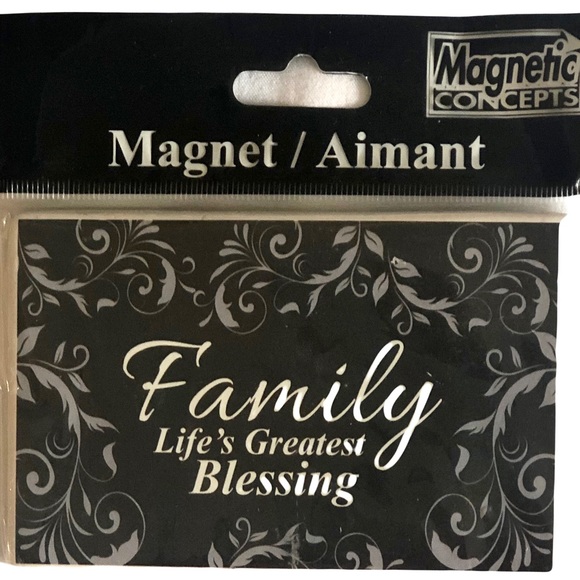 Family Life's Greatest Blessing Cute Loving Black and White Refrigerator Magnet - Picture 2 of 2